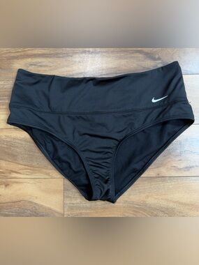 Nike Black Performance Swim Brief with White Swoosh